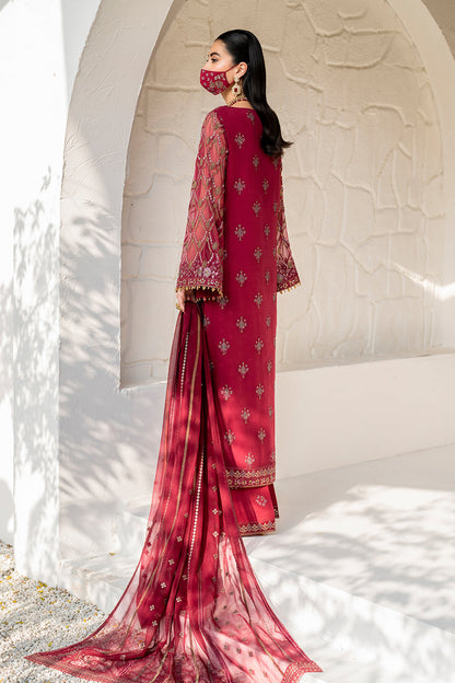 Flossie | Naqsh Formals | S-1402 (A) S Magenta Chiffon