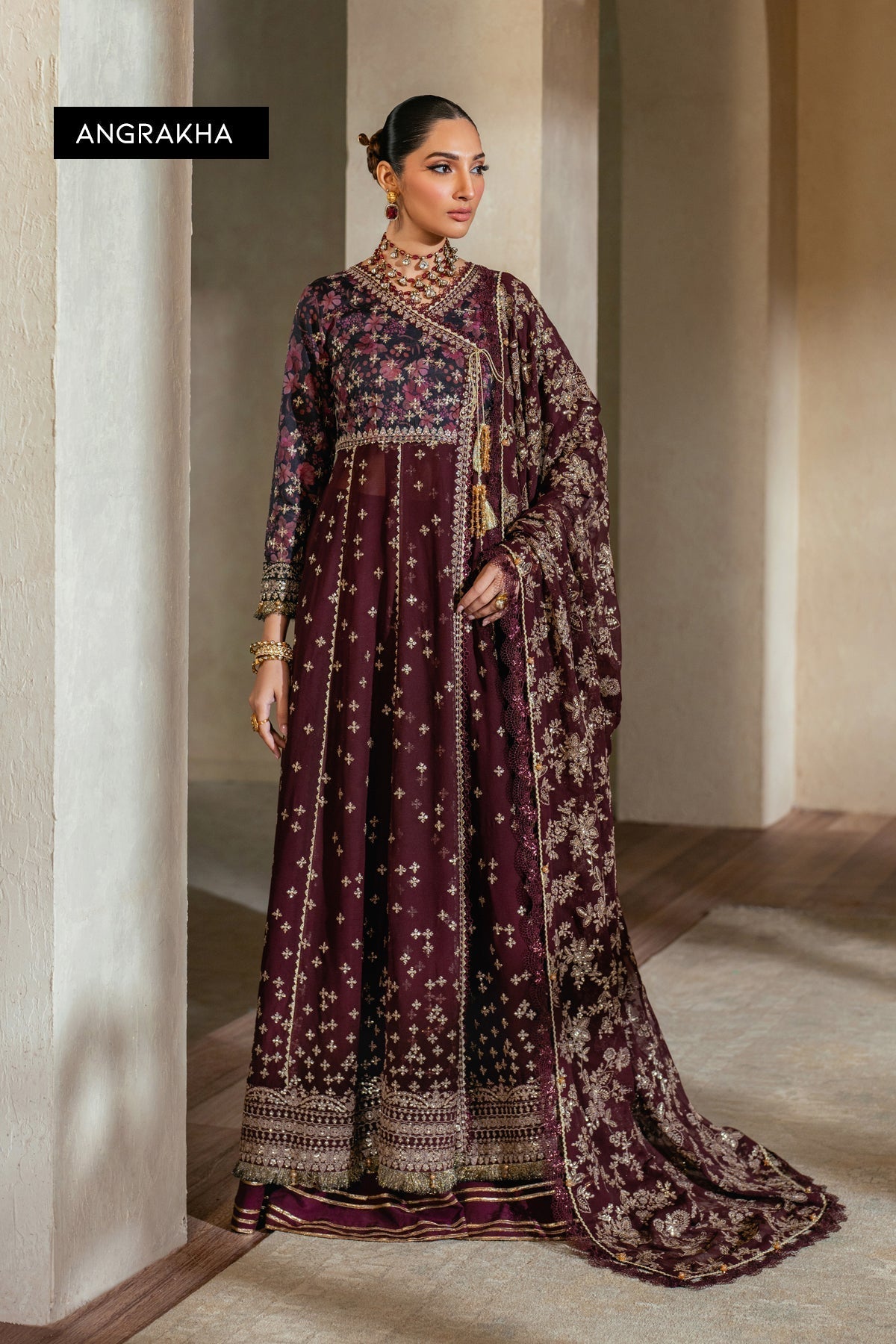 Xenia Formals | Niran Formals | LUNE XS Maroon Saree