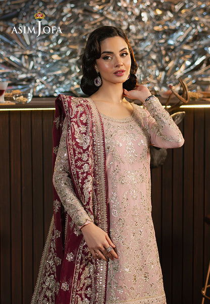 Asim Jofa | Premium Festive | AJPF-40 Custom Size Pink Chiffon