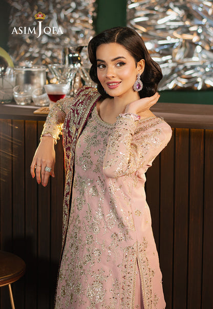 Asim Jofa | Premium Festive | AJPF-40 XL Pink Chiffon
