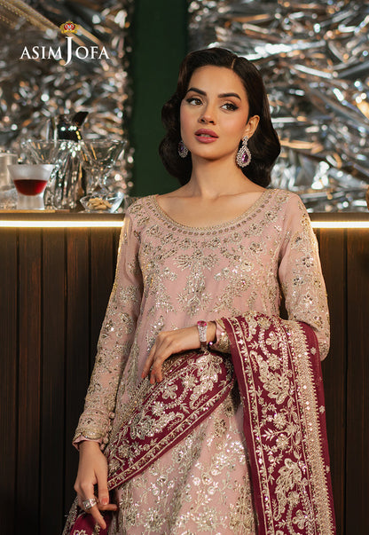 Asim Jofa | Premium Festive | AJPF-40 M Pink Chiffon