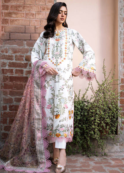 Fozia Khalid | Blossom Festive Lawn 25 | Lilly M Ivory Lawn