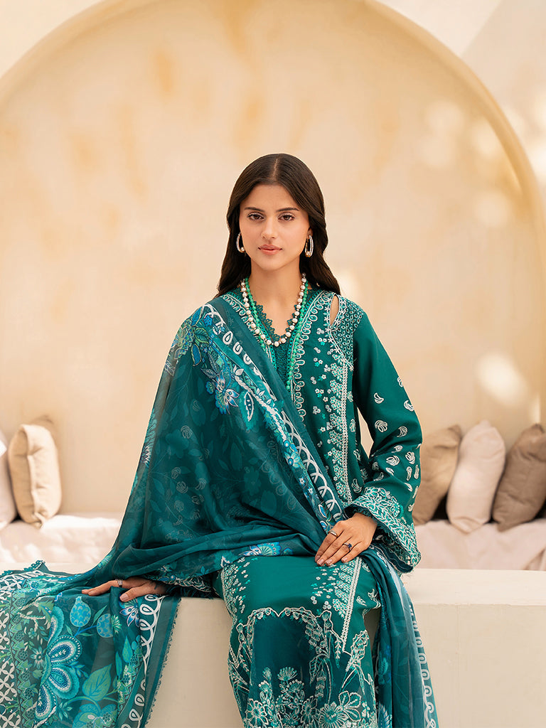 Rajbari | Jahaan Premium Festive Lawn | RINA (Jahan) 5-A XL Teal Green Lawn
