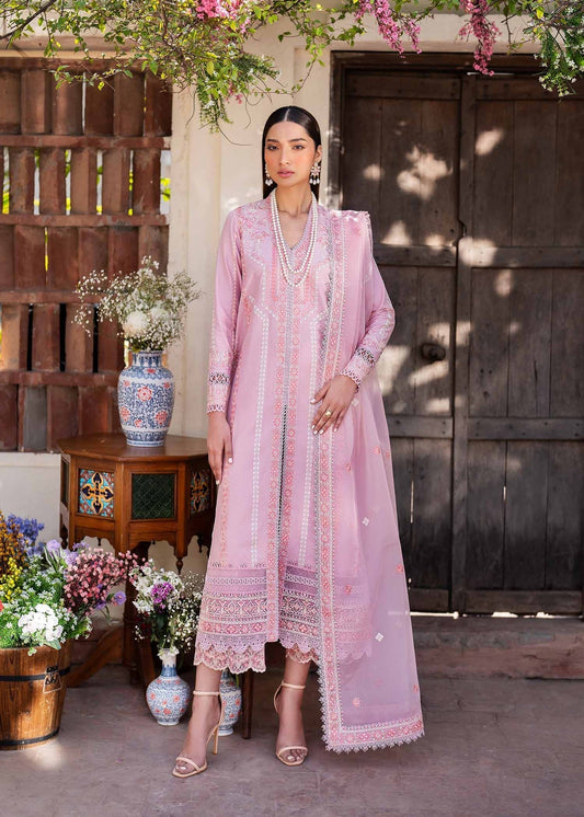 Akbar Aslam | Pret Lawn | MYSTERE S Powder Pink Lawn