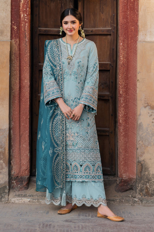 Imrozia Premium | Meeras Luxury Eid 25 | I-225 FEROZA XS Light Blue Organza