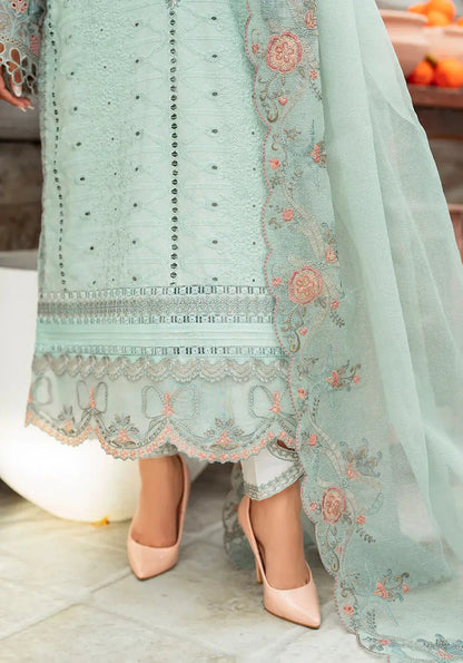 Zarqash | Belle Ame 24 | BL 009 BLEU VERT - Pakistani Designer Dress - by Zarqash | Type: Luxury - 100% Original at Saira Sultan