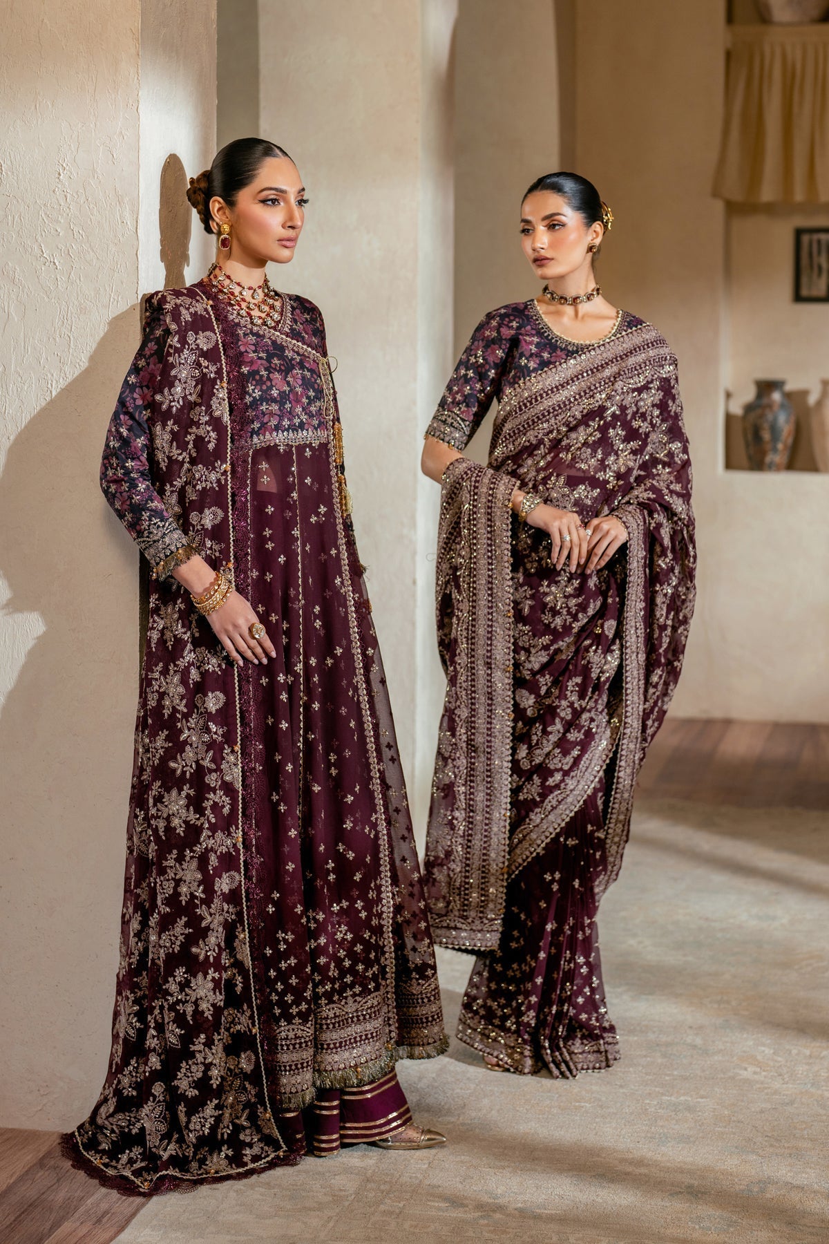 Xenia Formals | Niran Formals | LUNE XL Maroon Saree