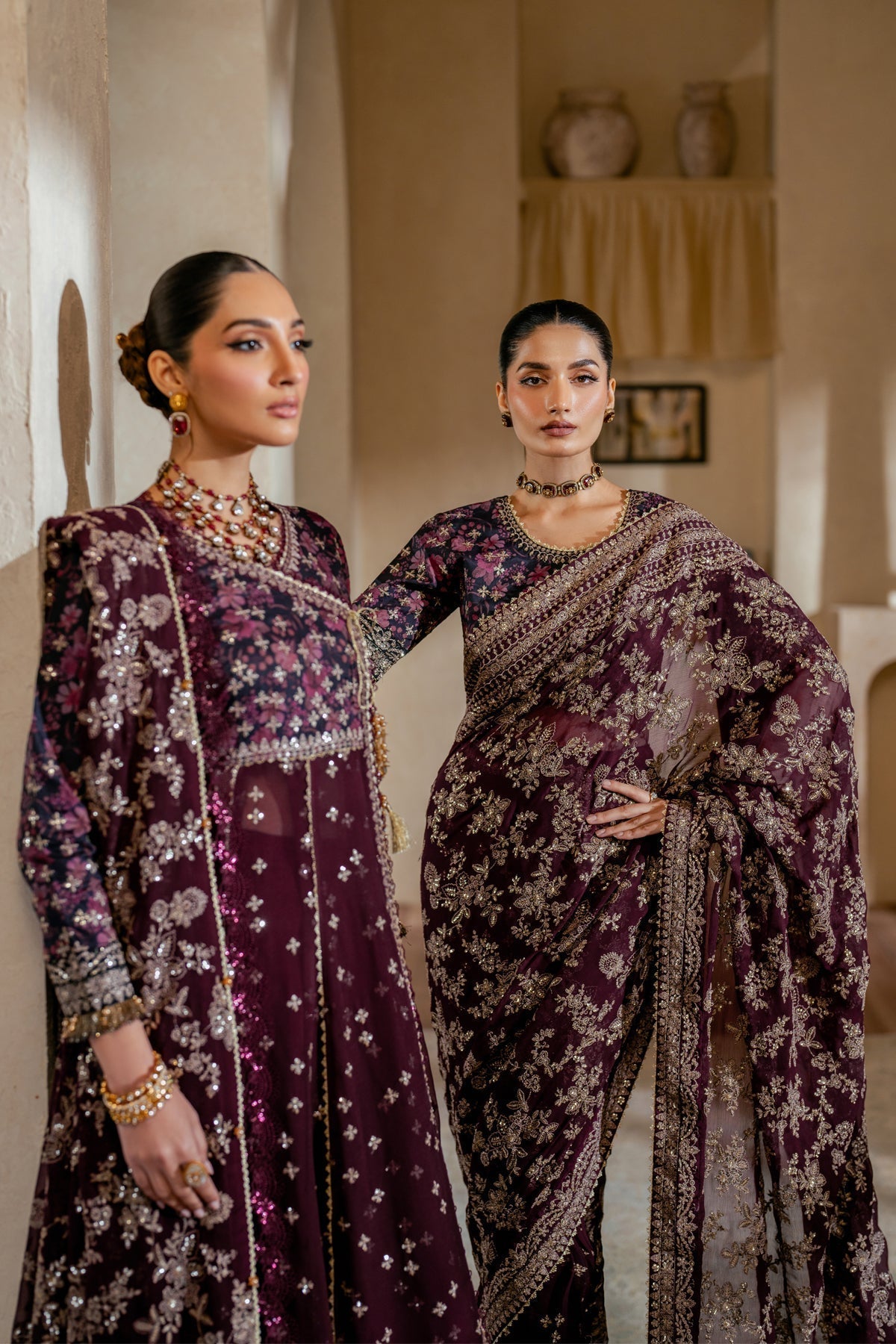 Xenia Formals | Niran Formals | LUNE XL Maroon Angrakha
