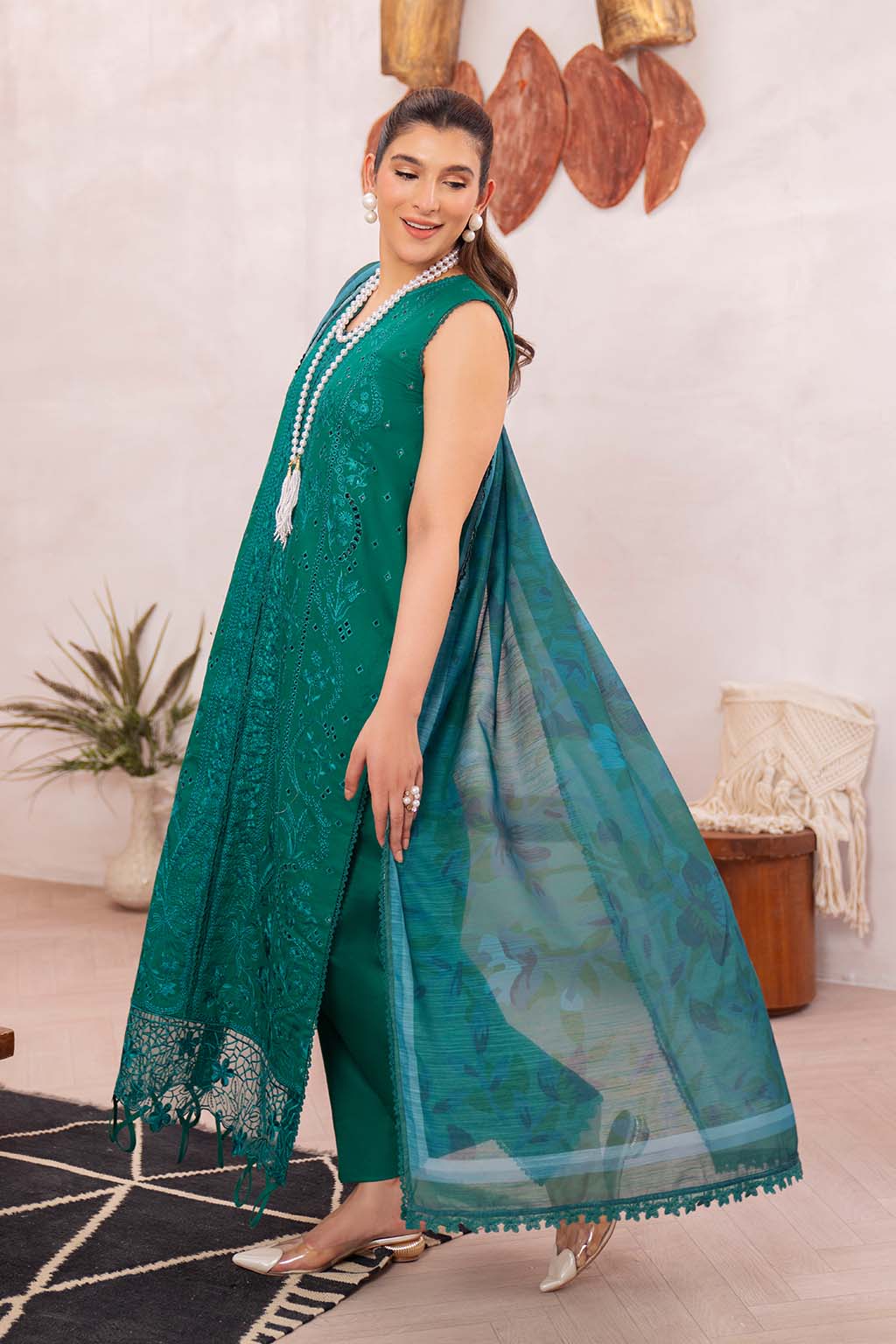 Neeshay | Symphony Luxury Lawn | ZING XL Emerald Green Lawn