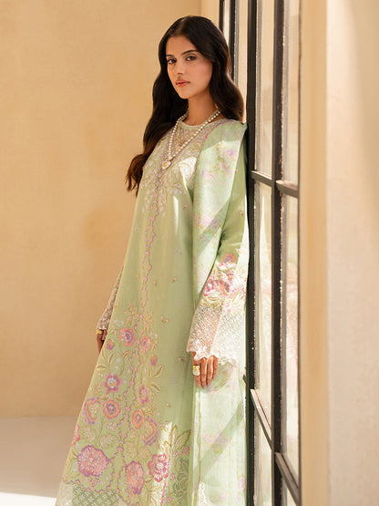 Rajbari | Jahaan Premium Festive Lawn | RAYA (Jahan) 1-B L Mint Green Lawn