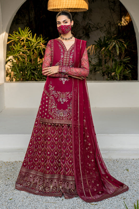 Flossie | Naqsh Formals | S-1402 (B) XS Berry Chiffon