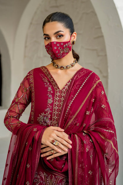 Flossie | Naqsh Formals | S-1402 (B) M Berry Chiffon