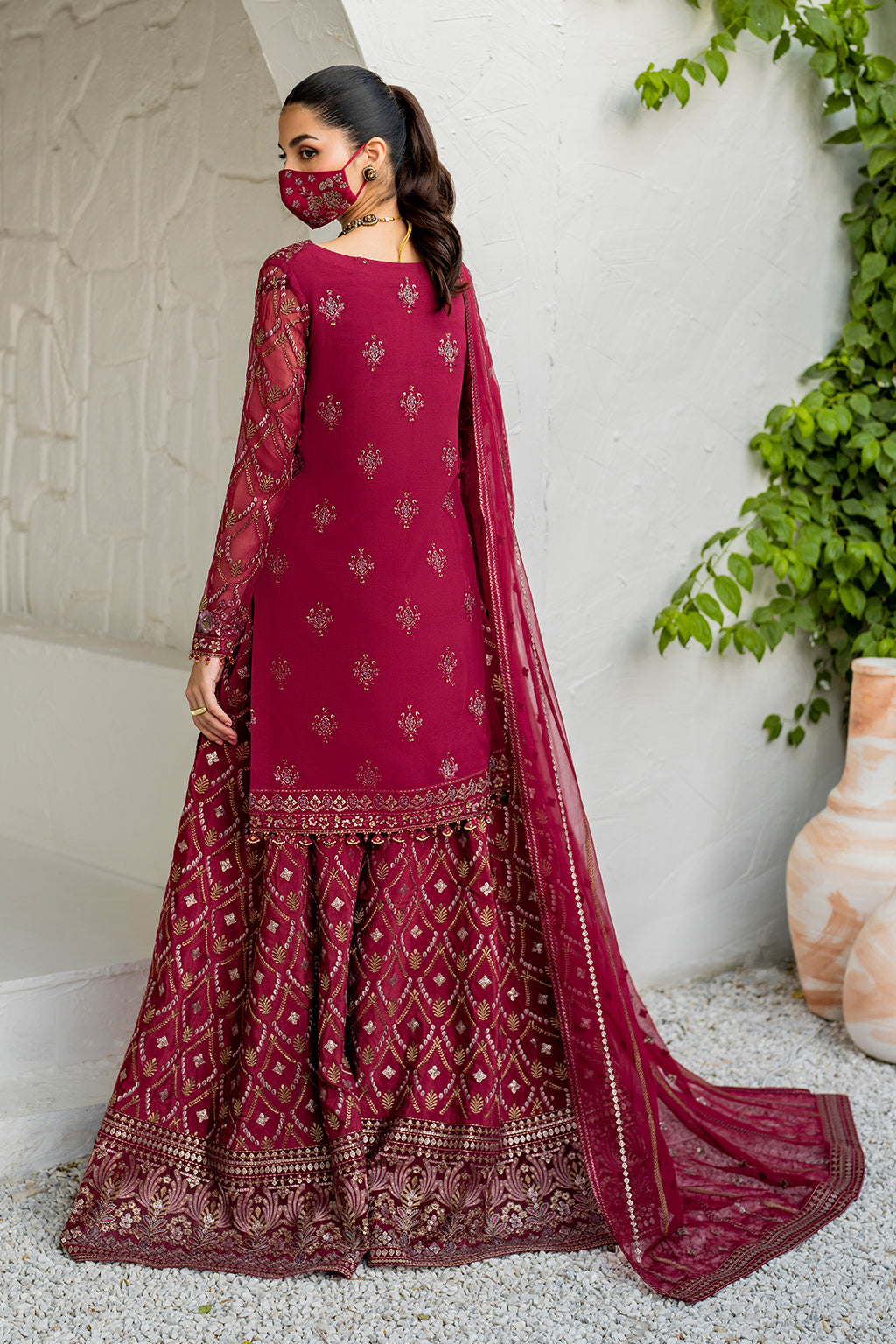 Flossie | Naqsh Formals | S-1402 (B) S Berry Chiffon