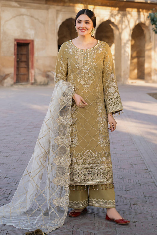 Imrozia Premium | Meeras Luxury Eid 25 | I-226 RUTAJ XS Mustard Organza