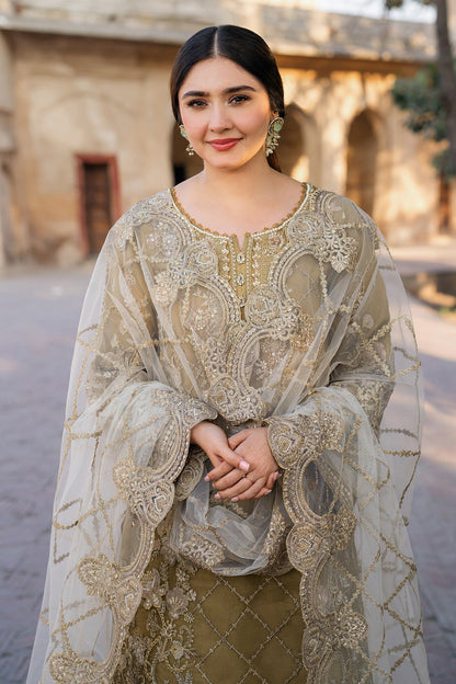 Imrozia Premium | Meeras Luxury Eid 25 | I-226 RUTAJ L Mustard Organza