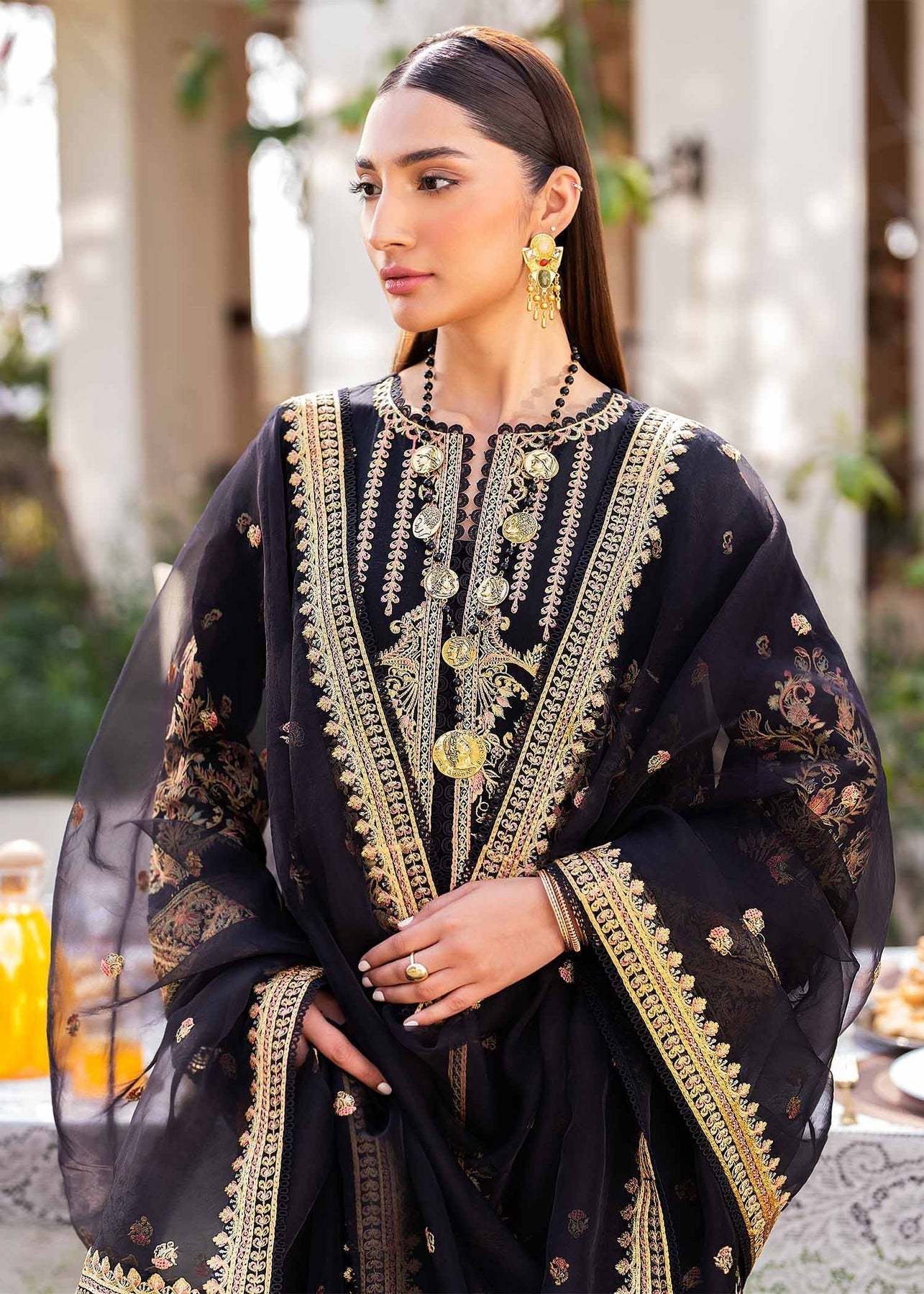 Akbar Aslam | Pret Lawn | HARMONIE L Black Lawn