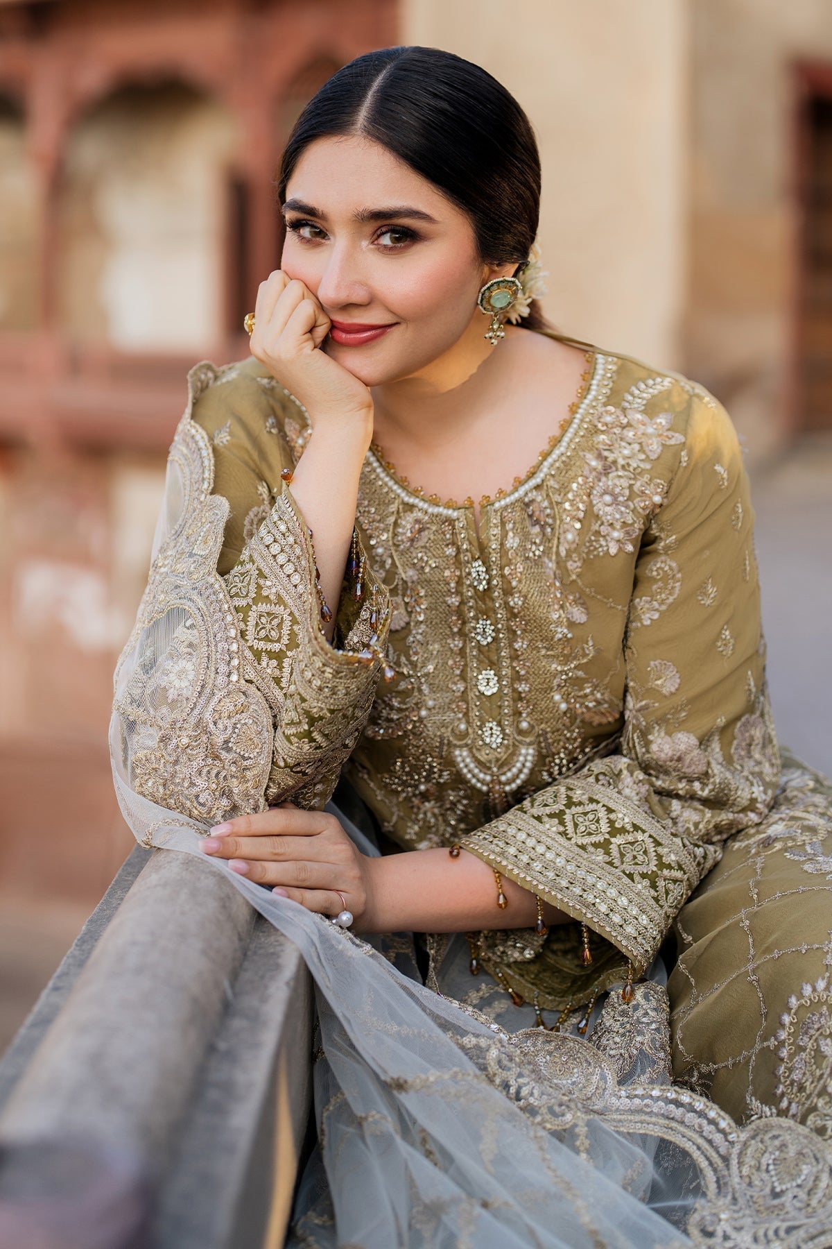 Imrozia Premium | Meeras Luxury Eid 25 | I-226 RUTAJ M Mustard Organza