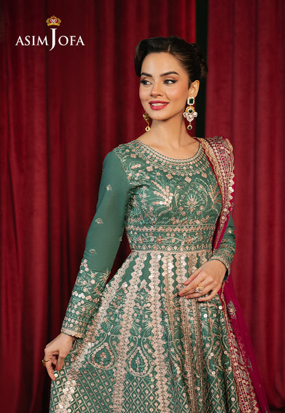 Asim Jofa | Premium Festive | AJPF-31 M Eucalyptus Green Silk lawn