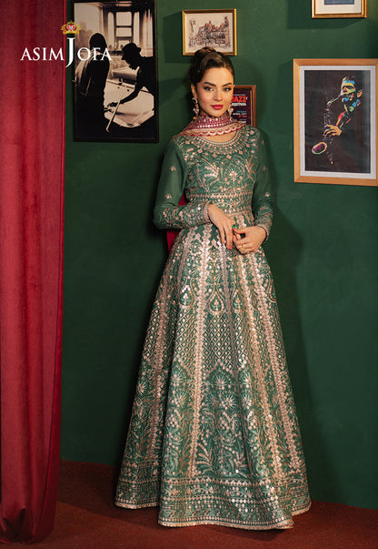 Asim Jofa | Premium Festive | AJPF-31 XL Eucalyptus Green Silk lawn