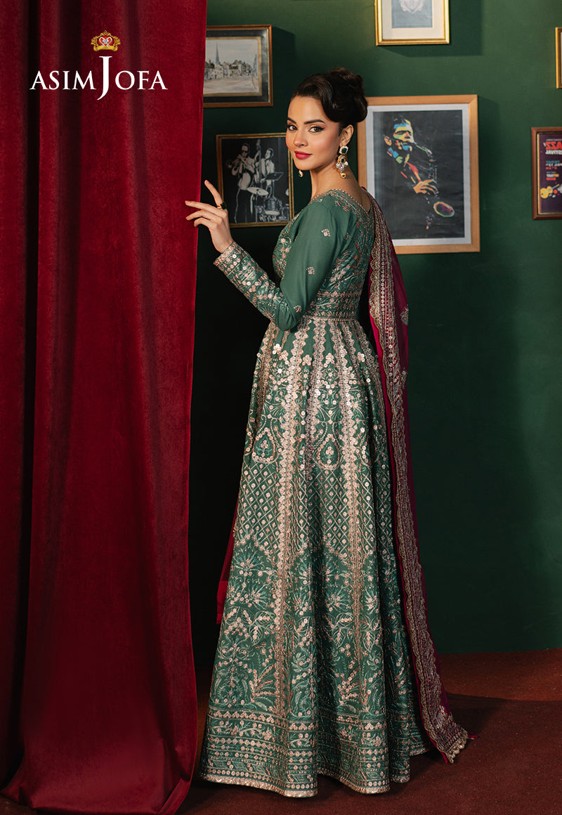 Asim Jofa | Premium Festive | AJPF-31 S Eucalyptus Green Silk lawn