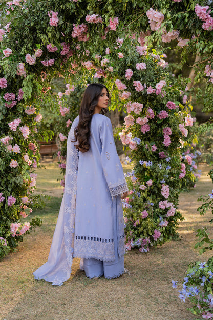 Florent | Chikankari Eid 25 | FLC- 4A S Blue Chikankari Lawn