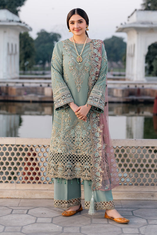 Imrozia Premium | Meeras Luxury Eid 25 | I-221 ZAMURD XS Gray Organza