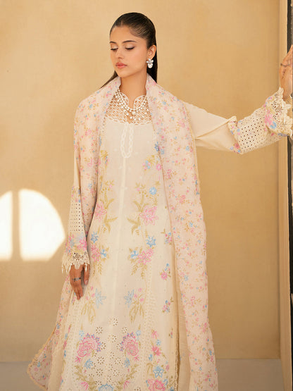 Rajbari | Jahaan Premium Festive Lawn | AIRA (Jahan) 2-A S Ivory Lawn