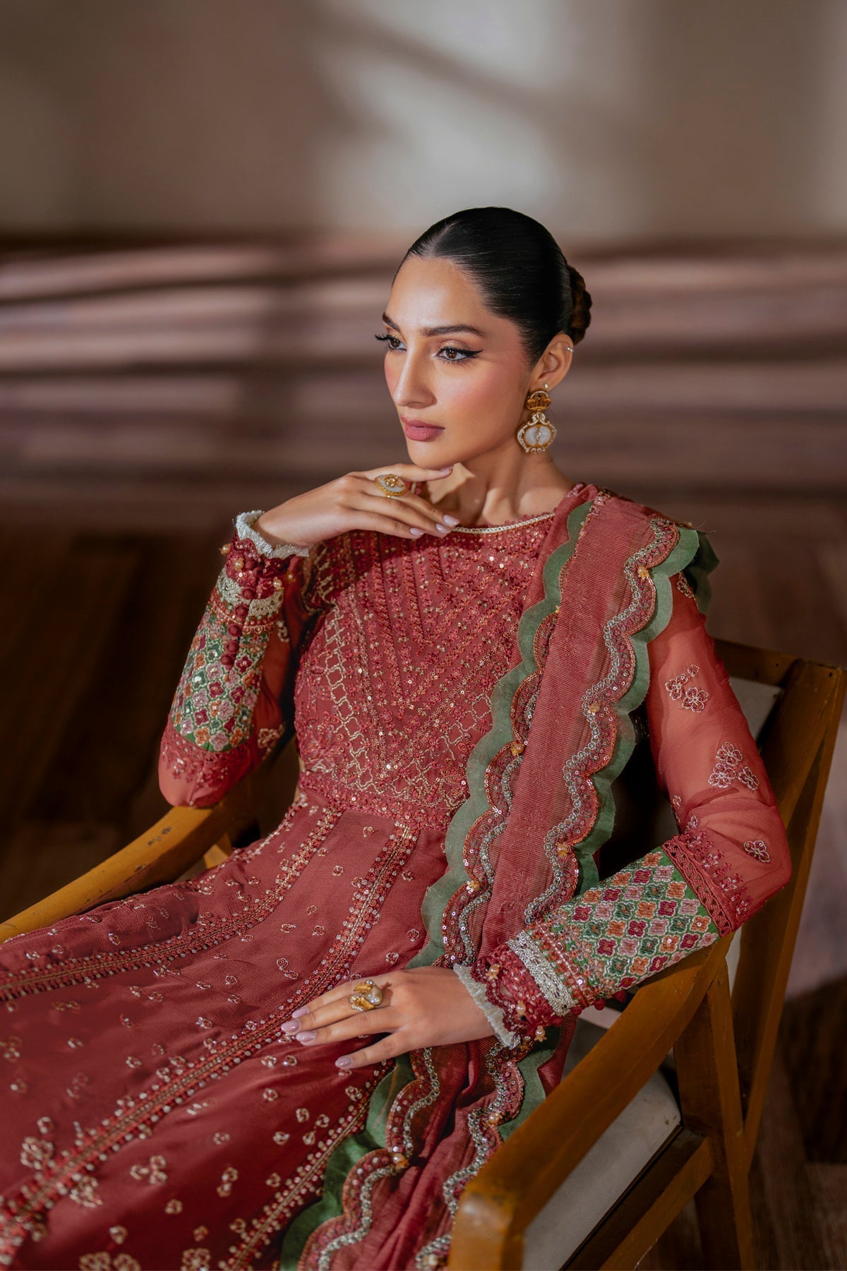 Xenia Formals | Niran Formals | SELENE L Coral Red Open Gown