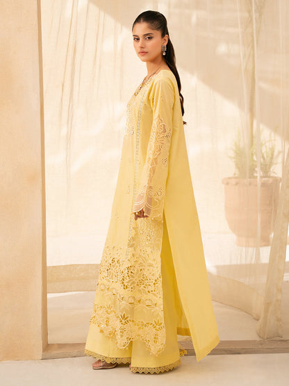 Rajbari | Jahaan Premium Festive Lawn | ORIYA (Jahan) 6-A S Pale Yellow Lawn