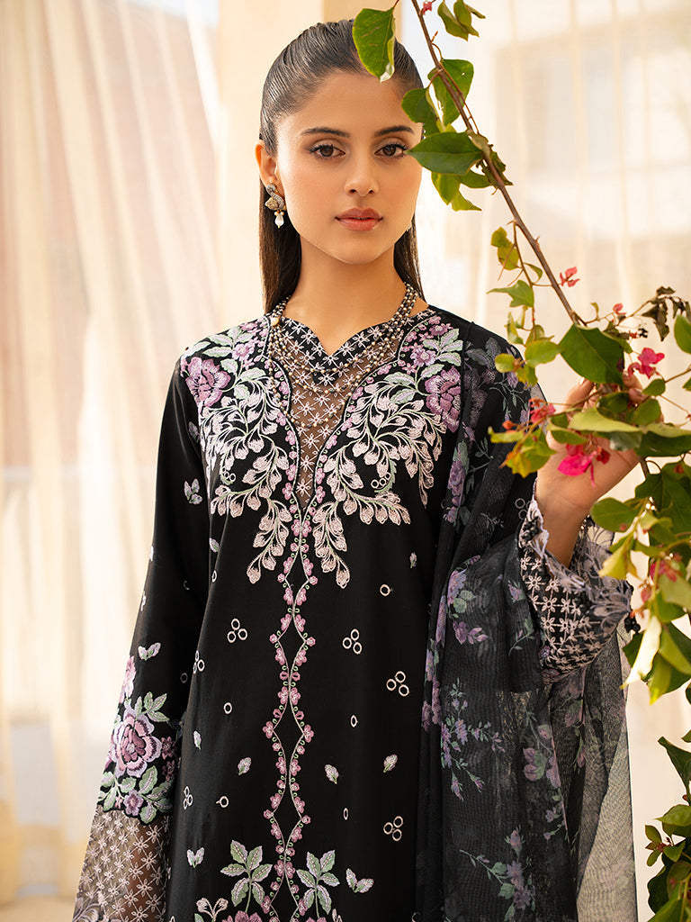 Rajbari | Jahaan Premium Festive Lawn | VERA (Jahan) 1-A M Black Lawn