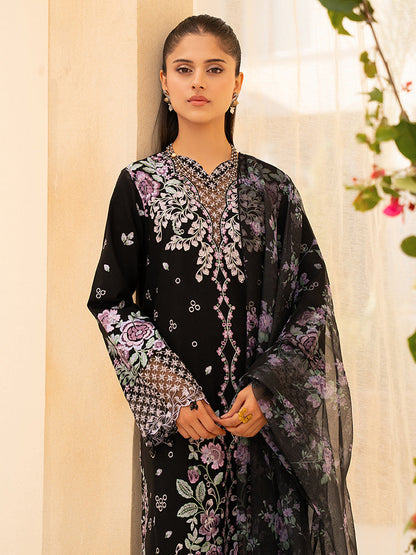 Rajbari | Jahaan Premium Festive Lawn | VERA (Jahan) 1-A L Black Lawn