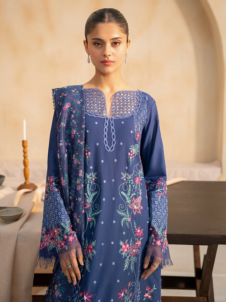 Rajbari | Jahaan Premium Festive Lawn | TALIAH (Jahan) 2-B M Blue Lawn