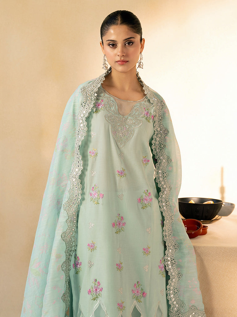 Rajbari | Jahaan Premium Festive Lawn | AALYA (Jahan) 4-A M Ice Blue Lawn