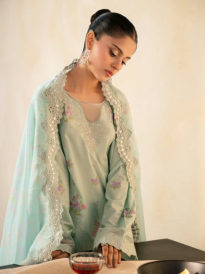 Rajbari | Jahaan Premium Festive Lawn | AALYA (Jahan) 4-A L Ice Blue Lawn