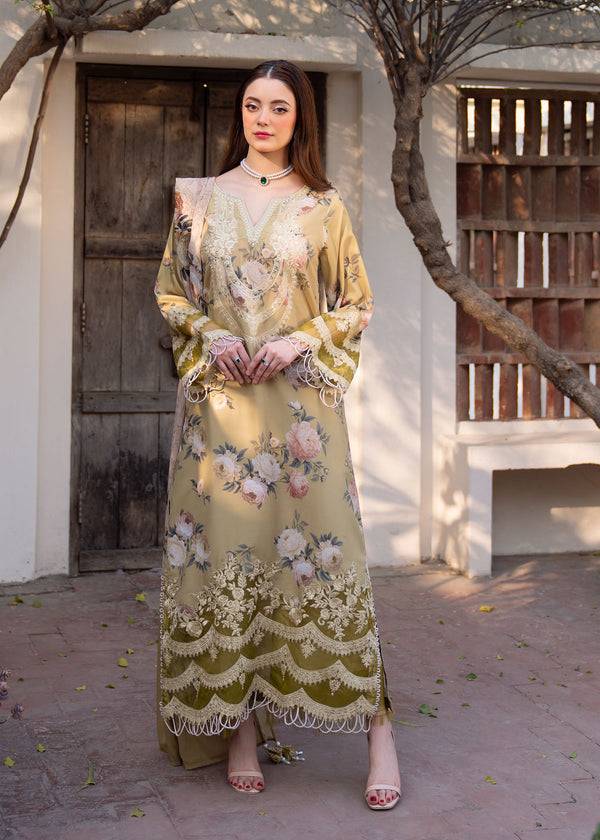Myeesha | Lamhay Luxury Lawn 25 | Zarnish - Pakistani Designer Dress - by Myeesha | Type: Ladies Clothes - 100% Original at Saira Sultan