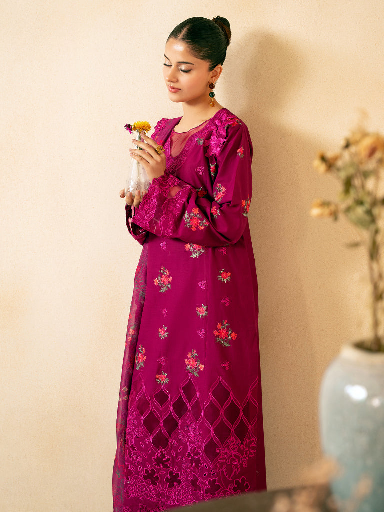 Rajbari | Jahaan Premium Festive Lawn | MAYA (Jahan) 4-B XL Berry Lawn