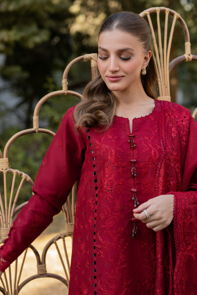 Florent | Chikankari Eid 25 | FLC- 4B M Red Lawn