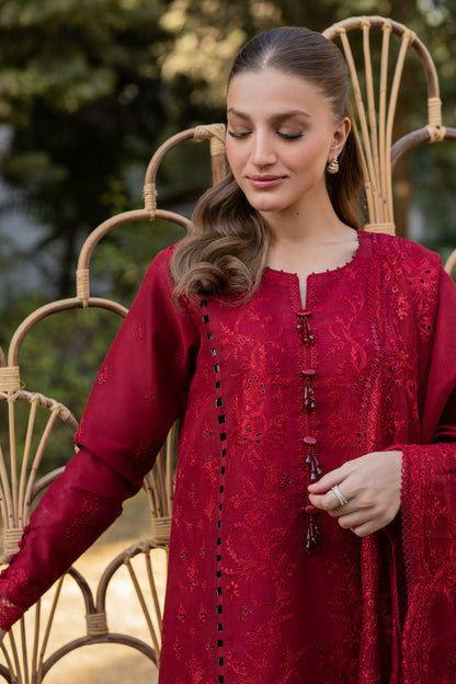 Florent | Chikankari Eid 25 | FLC- 4B M Red Lawn