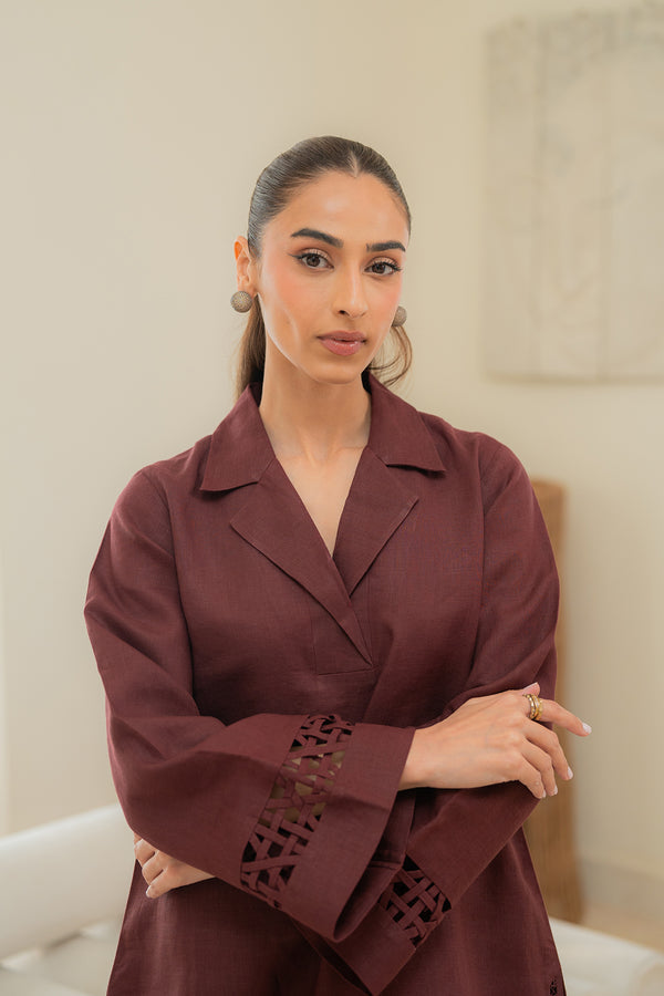 Sahar | Pre Essential Emb Edit | Cherry Noir - Pakistani Designer Dress - by Sahar - Type : Ladies Clothes - 100% Original at Saira Sultan