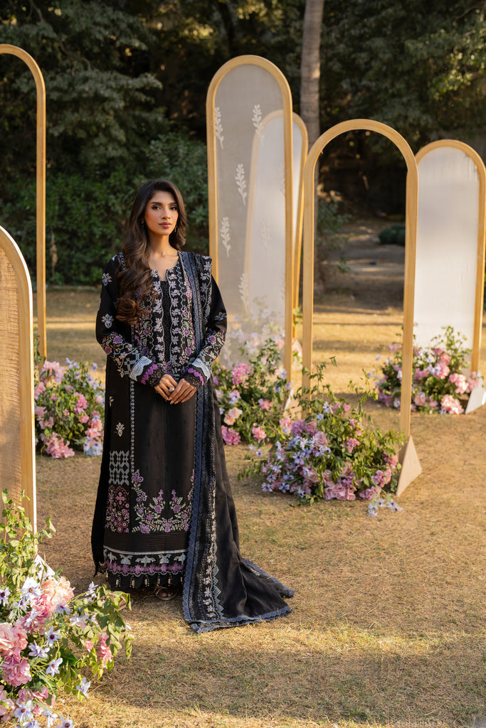 Florent | Chikankari Eid 25 | FLC- 2A XL Black Lawn