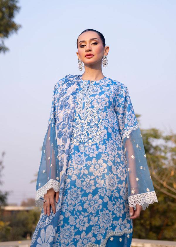 Myeesha | Lamhay Luxury Lawn 25 | Zarposh - Pakistani Designer Dress - by Myeesha | Type: Ladies Clothes - 100% Original at Saira Sultan