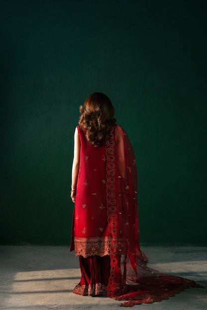 Malook | Rashq e Qamar | Serena S Maroon Organza