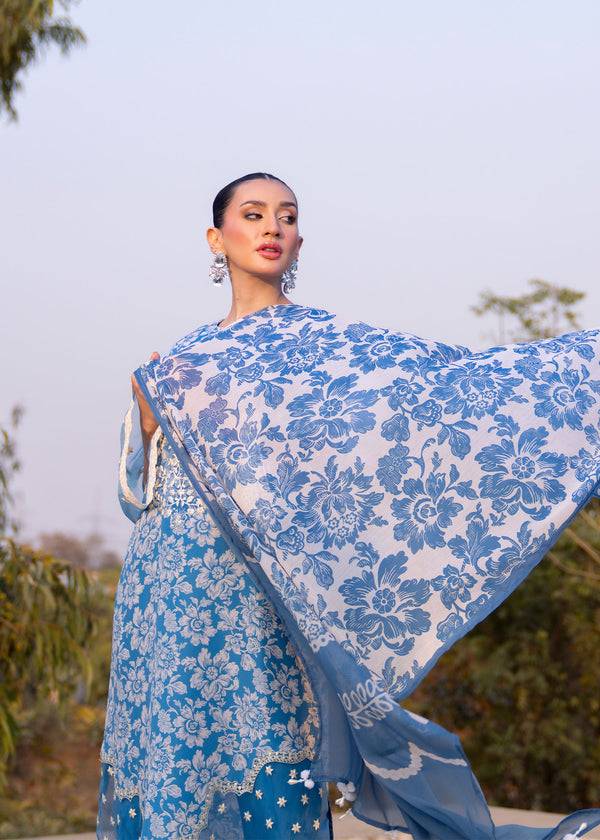 Myeesha | Lamhay Luxury Lawn 25 | Zarposh - Pakistani Designer Dress - by Myeesha | Type: Ladies Clothes - 100% Original at Saira Sultan