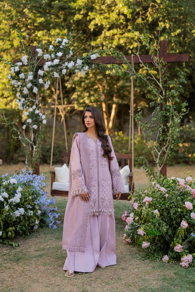 Florent | Chikankari Eid 25 | FLC- 5B XS Lilac Gray Chikankari Lawn
