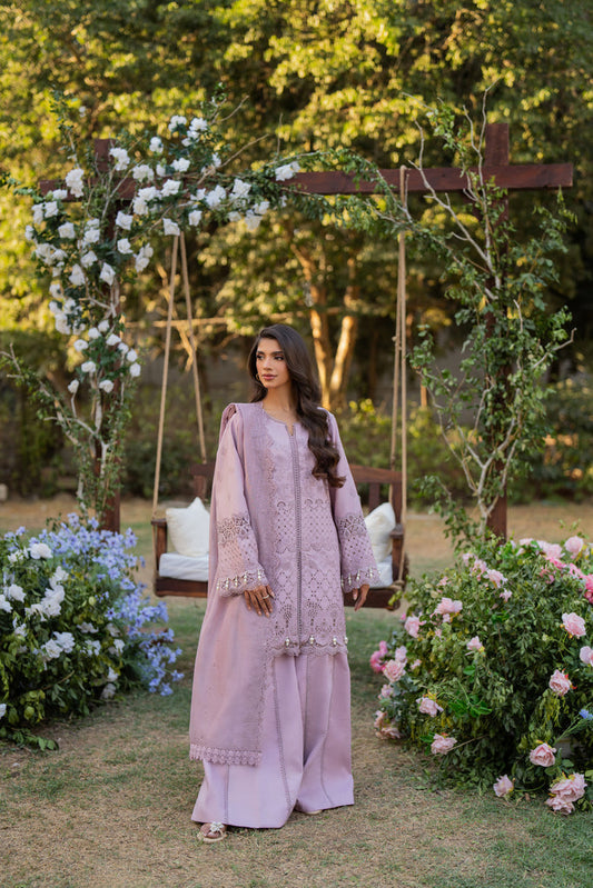 Florent | Chikankari Eid 25 | FLC- 5B XS Lilac Gray Chikankari Lawn