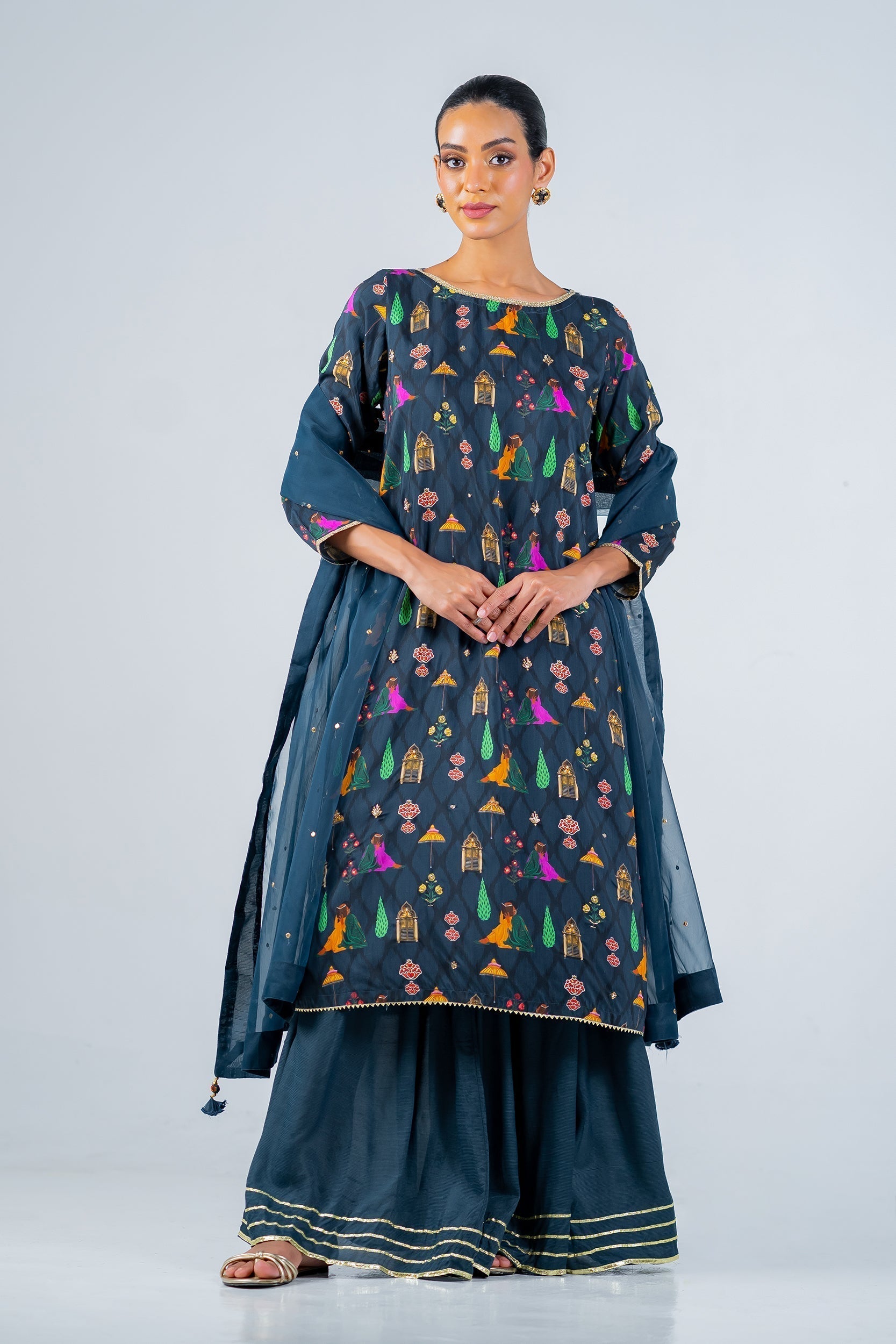Ego | Diva Premium | KHIRKI 3 PIECE XS Teal Blue Viscose