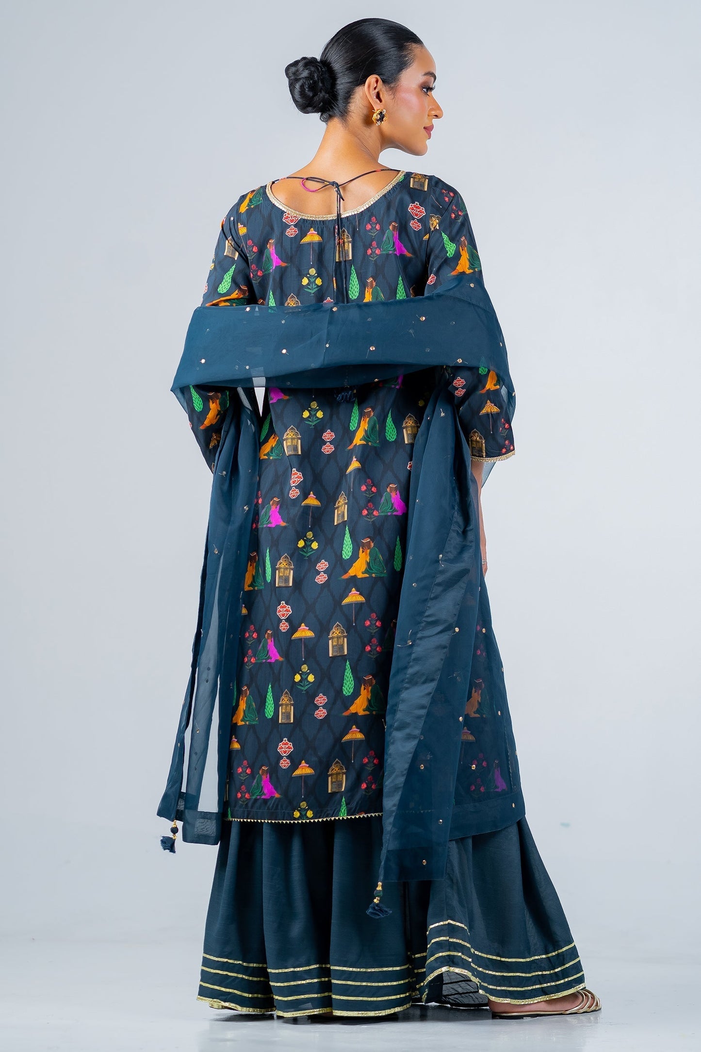 Ego | Diva Premium | KHIRKI 3 PIECE S Teal Blue Viscose