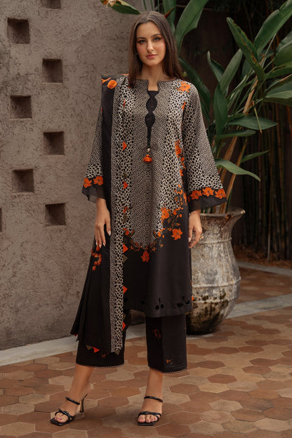 Charizma | C Prints Winter 25 |  3-PC Unstitched Printed Linen Collection CPW5-08 - Pakistani Designer Dress - by Charizma - Type : Ladies Clothes - 100% Original at Saira Sultan