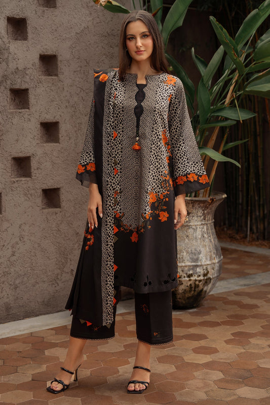 Charizma | C Prints Winter 25 |  3-PC Unstitched Printed Linen Collection CPW5-08 - Pakistani Designer Dress - by Charizma - Type : Ladies Clothes - 100% Original at Saira Sultan