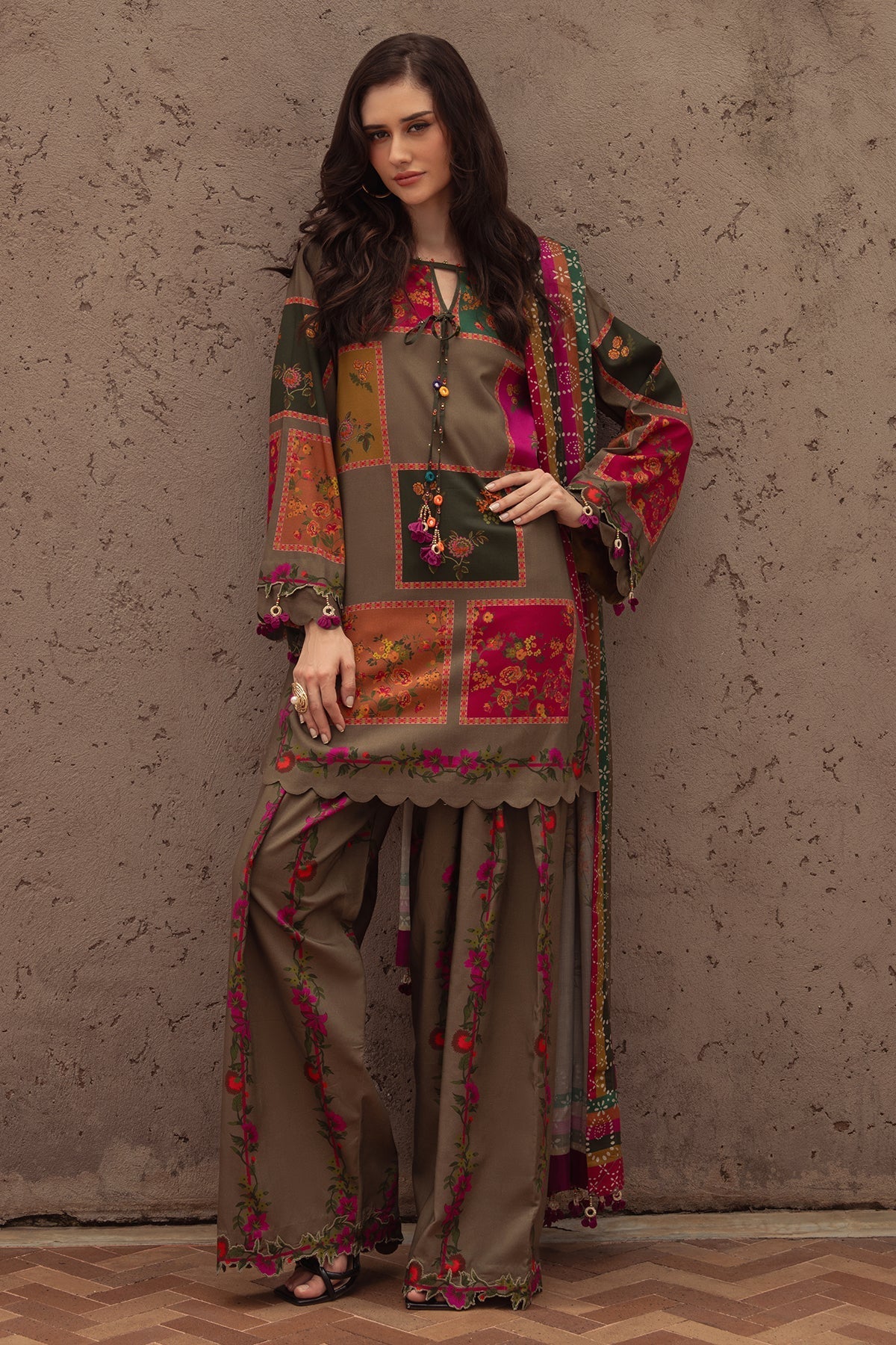 Charizma | C Prints Winter 25 |  3-PC Unstitched Printed Linen Collection CPW5-03 - Pakistani Designer Dress - by Charizma - Type : Ladies Clothes - 100% Original at Saira Sultan